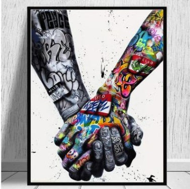 Modern Street Graffiti Hands Canvas  Painting Wall Art Posters and  Picture For Living Room Home Decor No Frame Milanforme