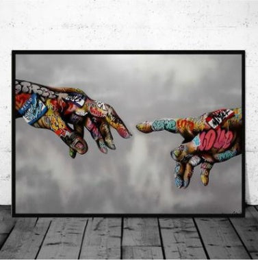 Modern Street Graffiti Hands Canvas  Painting Wall Art Posters and  Picture For Living Room Home Decor No Frame Milanforme