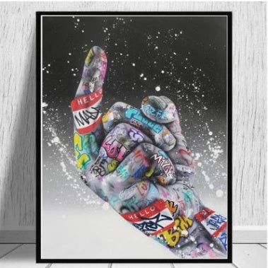 Modern Street Graffiti Hands Canvas  Painting Wall Art Posters and  Picture For Living Room Home Decor No Frame Milanforme