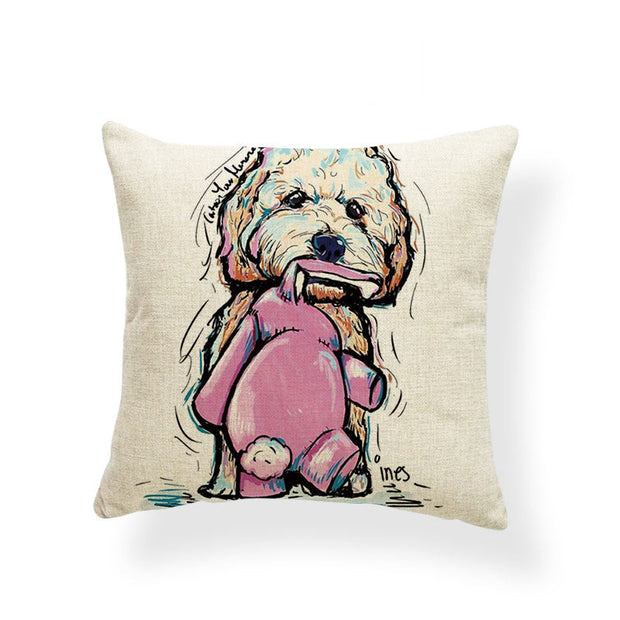 Dog Series Linen Cushions Milanforme