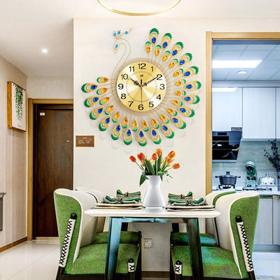 Peacock Wall Clock Living Room Clock Watch Decoration Wall Clock Quartz null