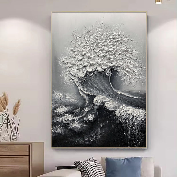 Abstract 3D Ocean Wave Thick Art Hand-painted Oil Painting Room Decor Art Paintings Wall Pictures Artwork For Home Decor Milanforme