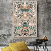 1pcs Modern Classic Wood Frame Canvas Wall Decor With Plant Flower & Butterfly Print, Girls Bedroom Wrap Canvas Painting, Animal Nature Digital Art, Realism Mid-Century Bohemian Collegiate Room Decor Milanforme