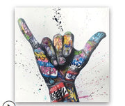 Modern Street Graffiti Hands Canvas  Painting Wall Art Posters and  Picture For Living Room Home Decor No Frame Milanforme