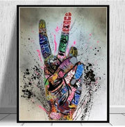 Modern Street Graffiti Hands Canvas  Painting Wall Art Posters and  Picture For Living Room Home Decor No Frame Milanforme