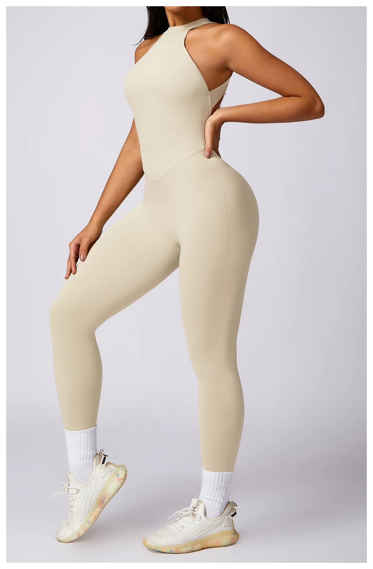 View details for Women V Back Jumpsuit – stylish, open-back one-piece outfit for effortless day-to-night wear