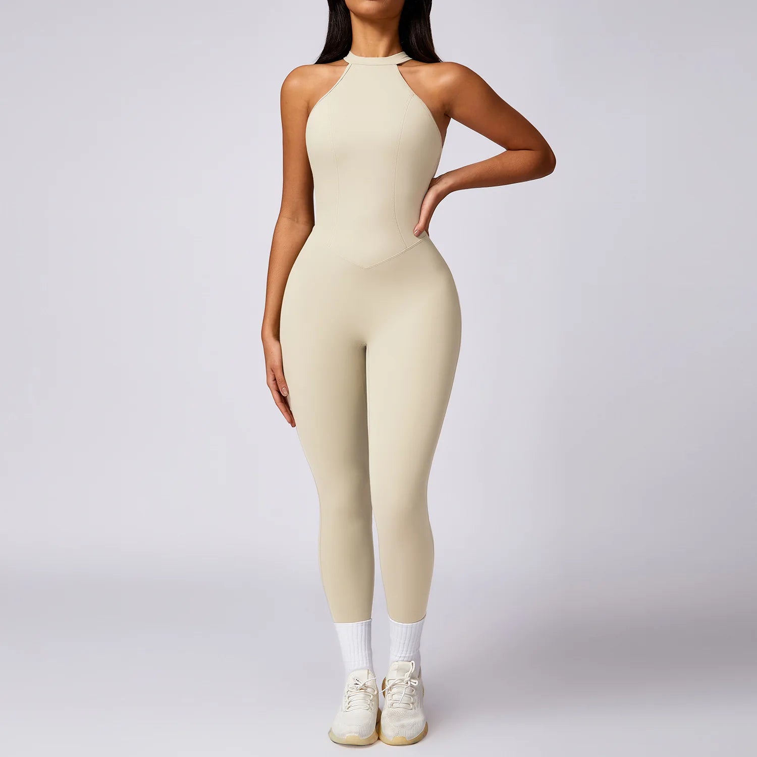 View details for Women V Back Jumpsuit – stylish, open-back one-piece outfit for effortless day-to-night wear