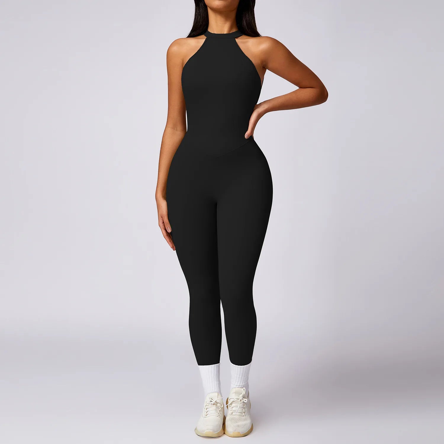 View details for Women V Back Jumpsuit – stylish, open-back one-piece outfit for effortless day-to-night wear