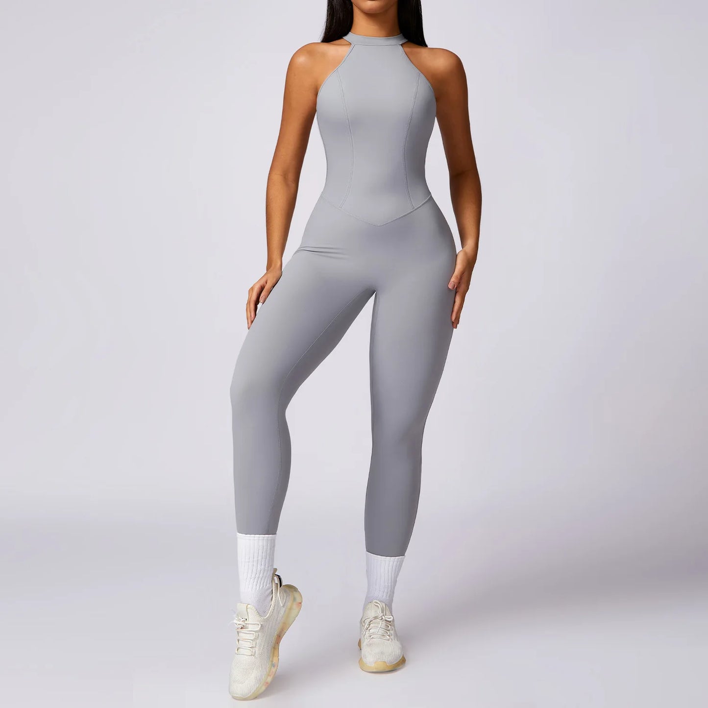 View details for Women V Back Jumpsuit – stylish, open-back one-piece outfit for effortless day-to-night wear