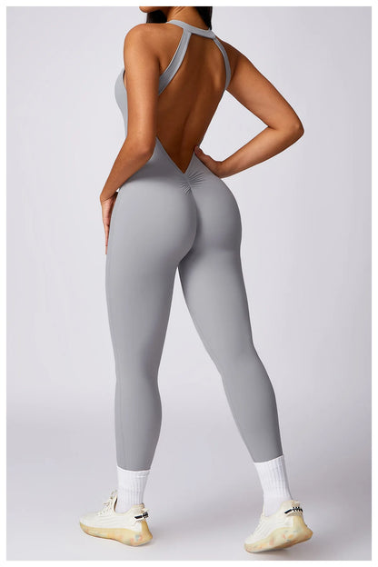 View details for Women V Back Jumpsuit – stylish, open-back one-piece outfit for effortless day-to-night wear