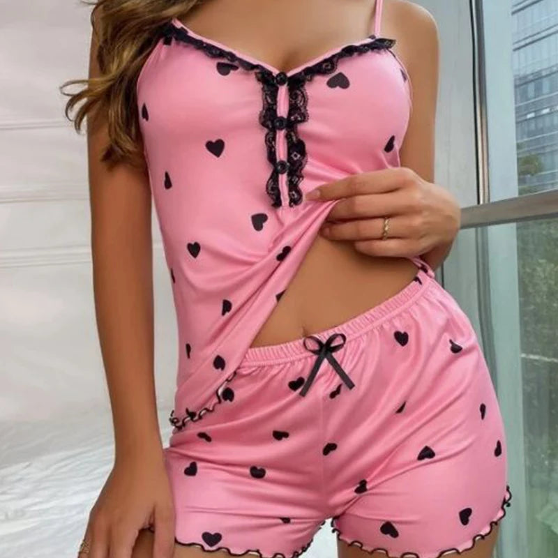  View details for Sexy Summer Two Pieces Women Pajamas – lightweight, breathable loungewear set for warm nights
