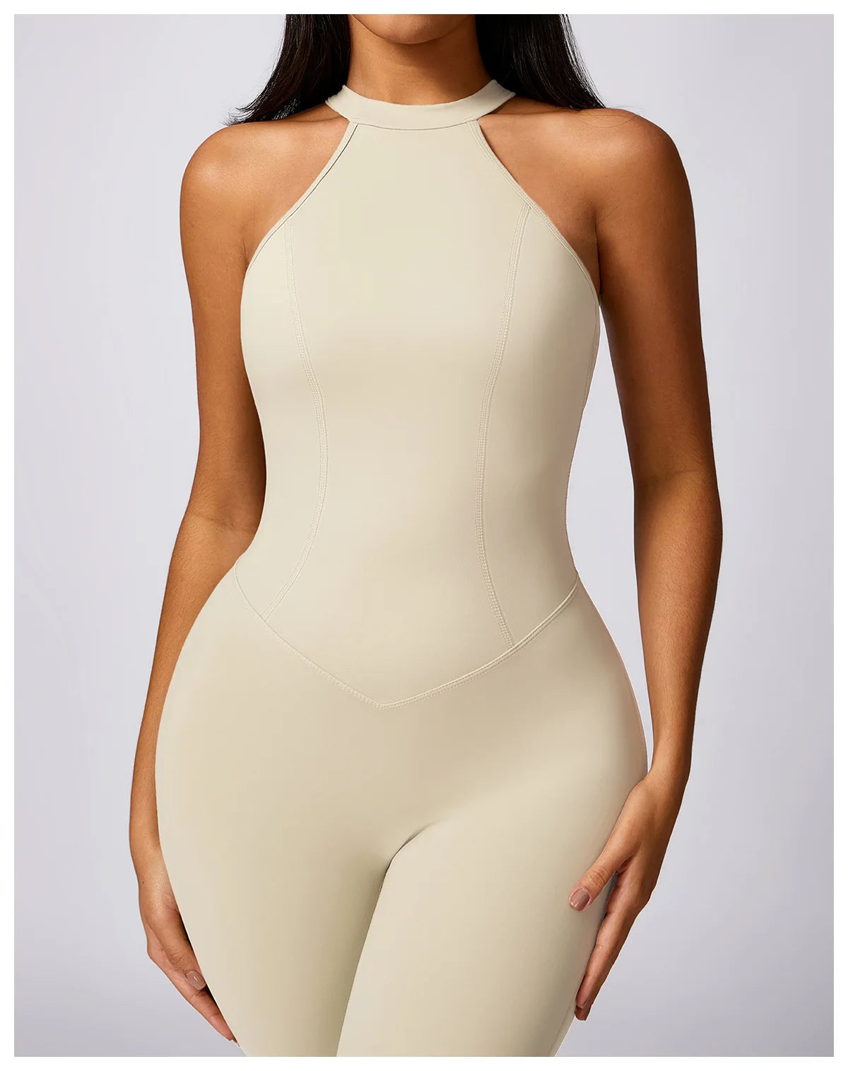 View details for Women V Back Jumpsuit – stylish, open-back one-piece outfit for effortless day-to-night wear