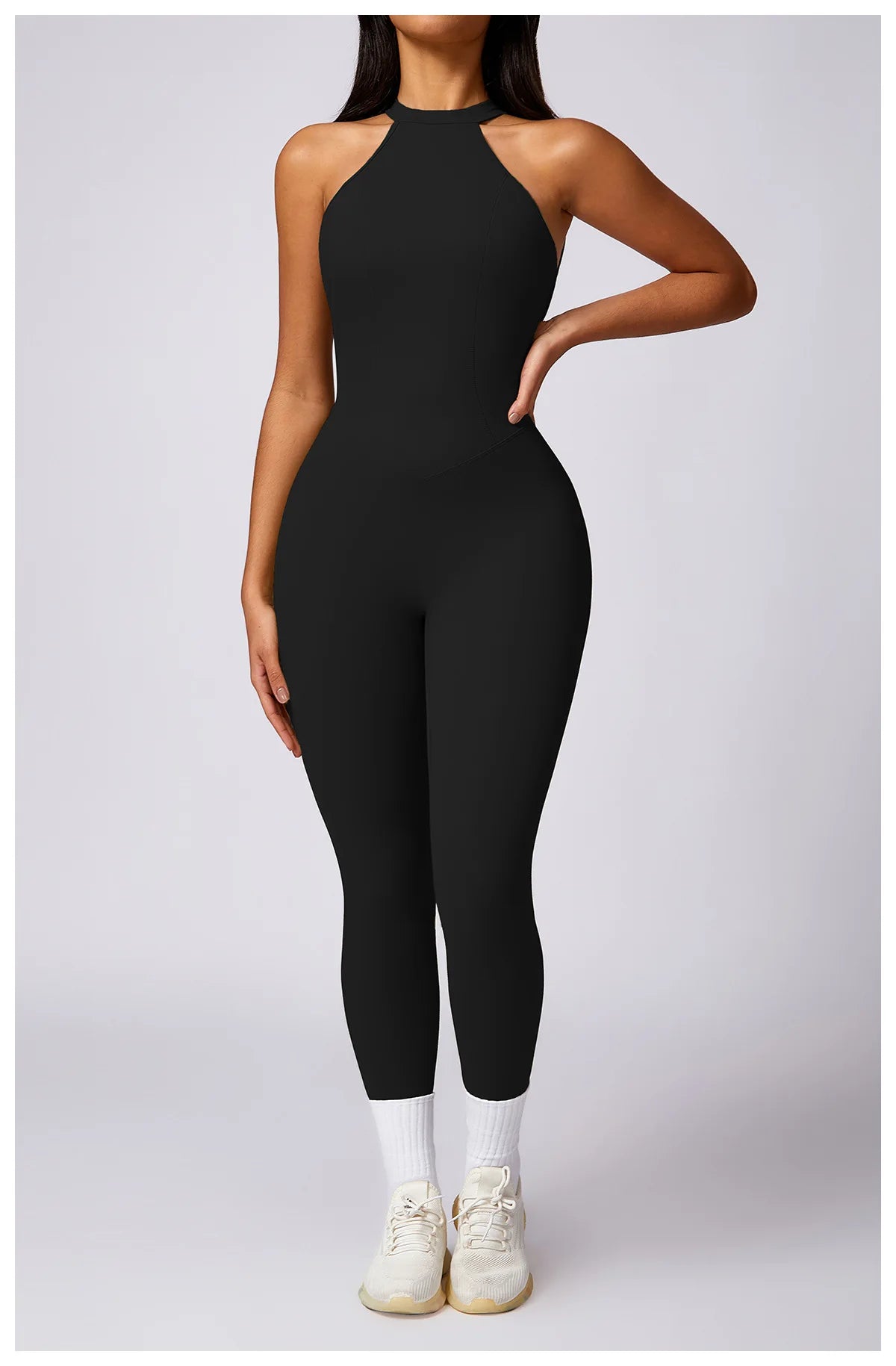 View details for Women V Back Jumpsuit – stylish, open-back one-piece outfit for effortless day-to-night wear