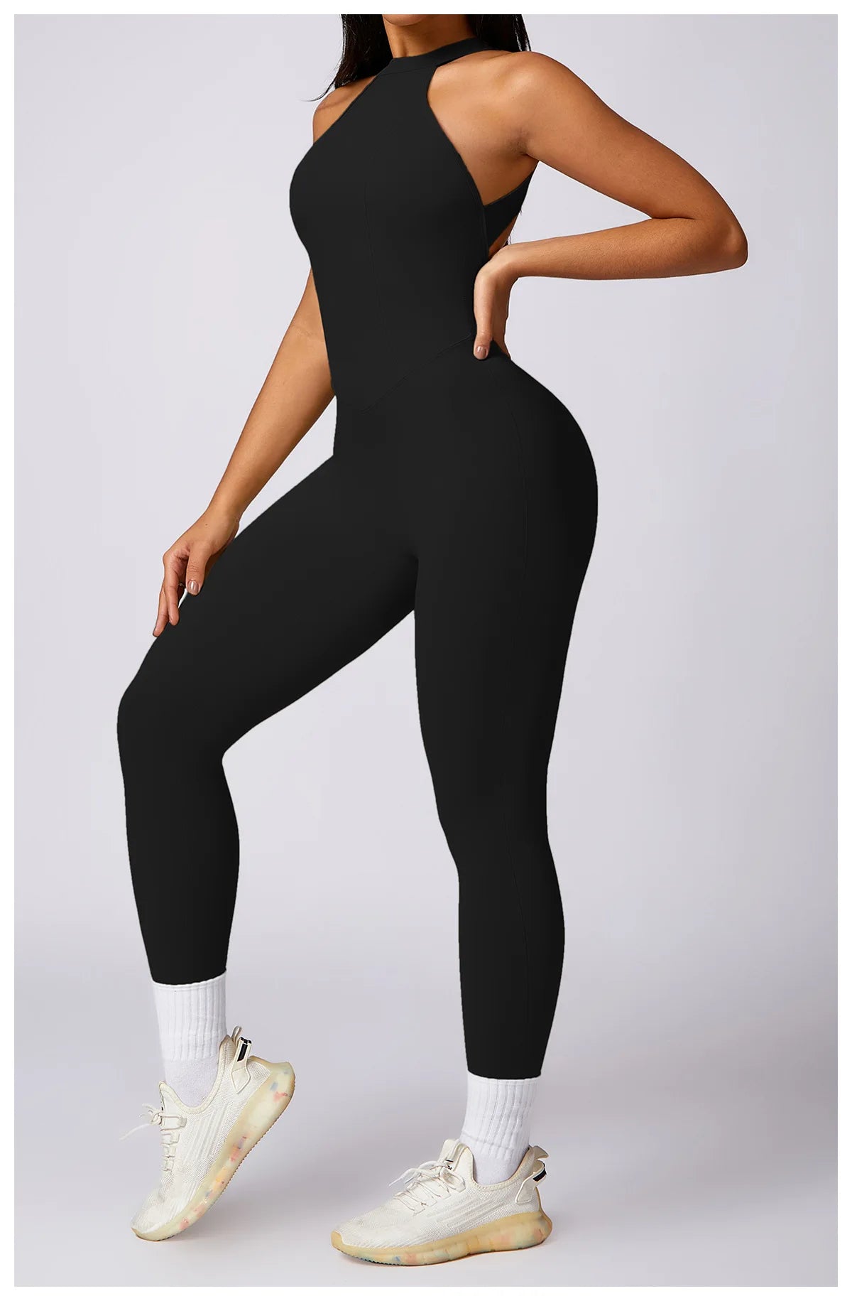 View details for Women V Back Jumpsuit – stylish, open-back one-piece outfit for effortless day-to-night wear