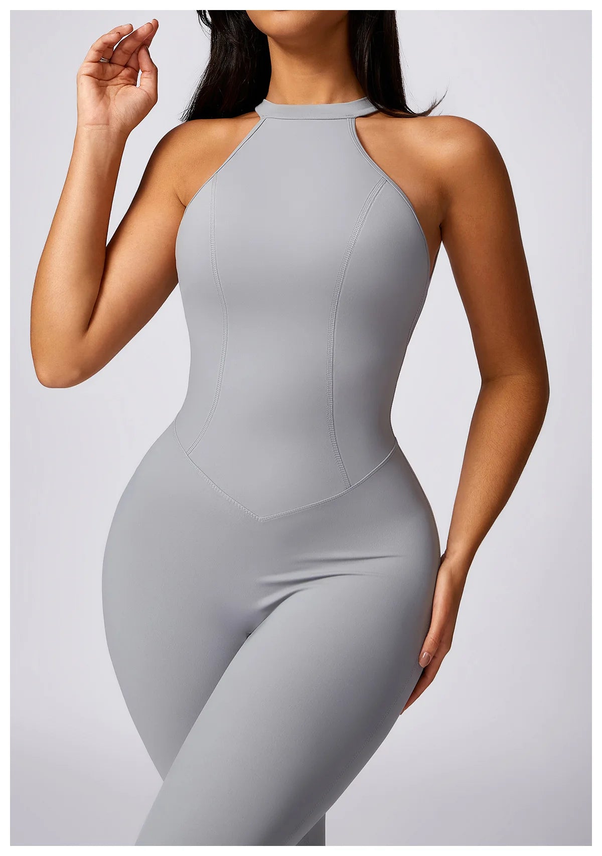 View details for Women V Back Jumpsuit – stylish, open-back one-piece outfit for effortless day-to-night wear