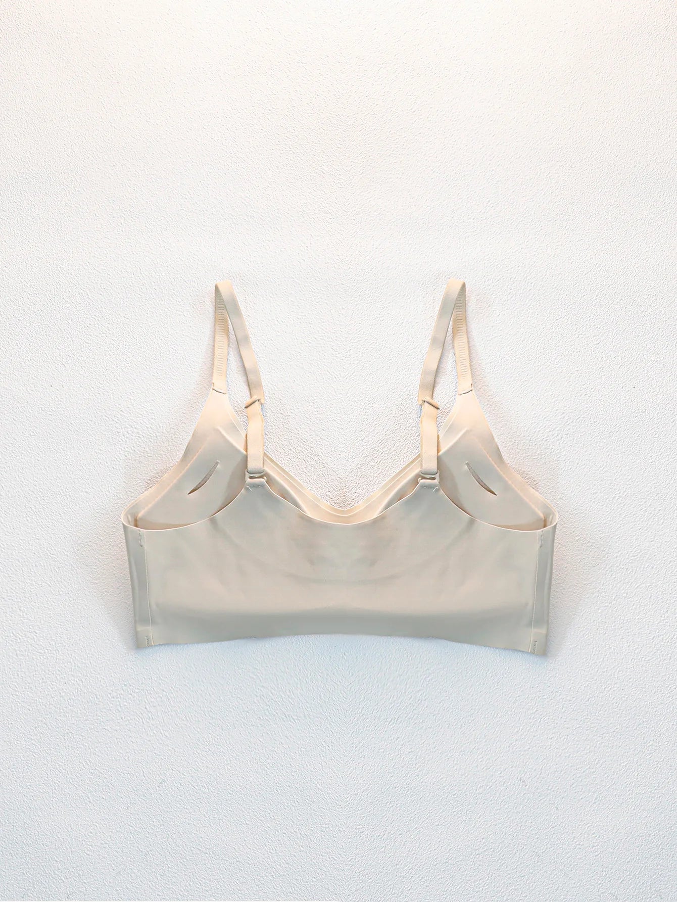 Back view of beige Seamless Underwear Bra Women - Soft Support with adjustable straps and smooth finish for a no-show look.