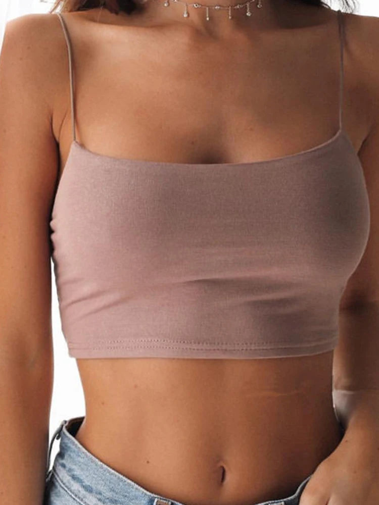 Women's Sexy Tank Top in mauve with spaghetti straps, designed for a flattering fit and breathable comfort in casual settings.