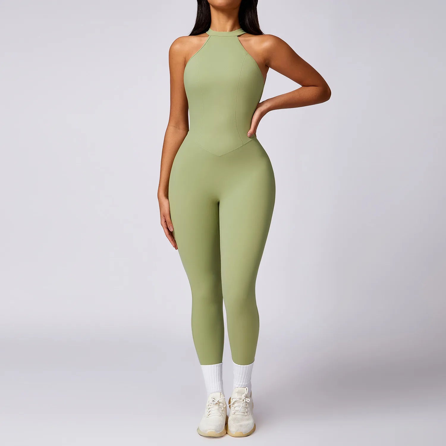 View details for Women V Back Jumpsuit – stylish, open-back one-piece outfit for effortless day-to-night wear