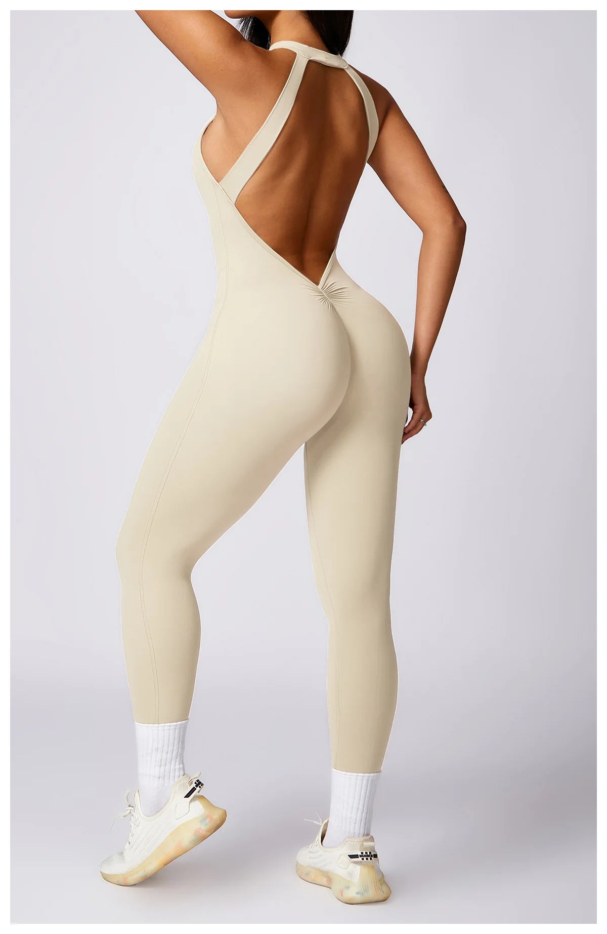 View details for Women V Back Jumpsuit – stylish, open-back one-piece outfit for effortless day-to-night wear