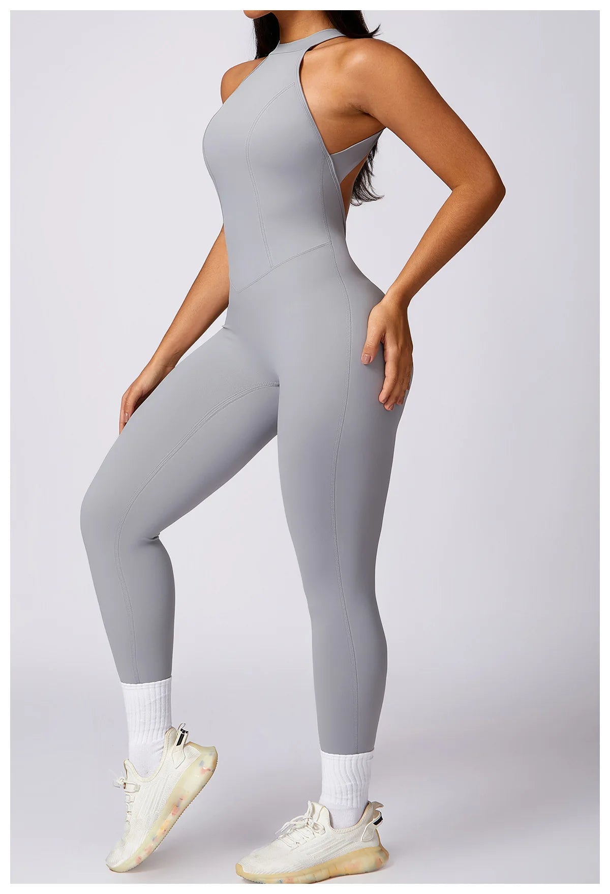 View details for Women V Back Jumpsuit – stylish, open-back one-piece outfit for effortless day-to-night wear
