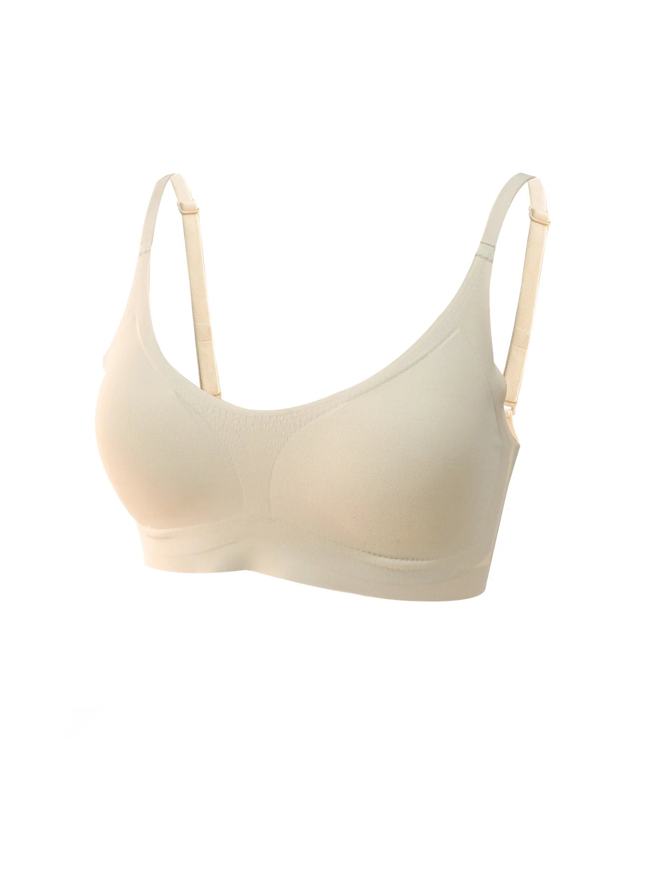 Seamless Underwear Bra Women - Soft Support in beige, featuring molded cups and adjustable straps for a smooth, invisible fit.