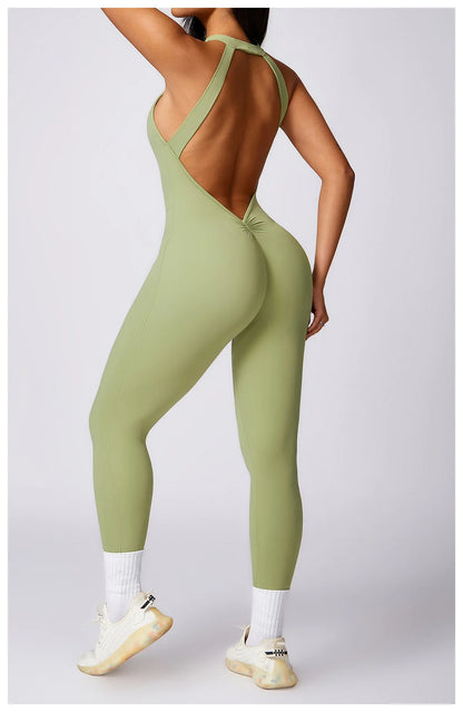 View details for Women V Back Jumpsuit – stylish, open-back one-piece outfit for effortless day-to-night wear
