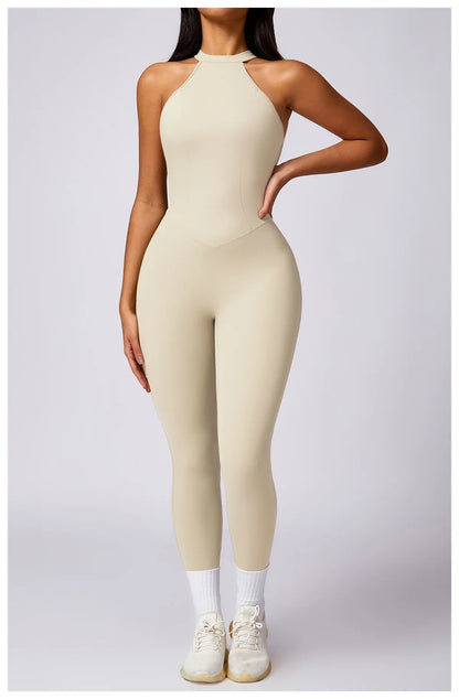View details for Women V Back Jumpsuit – stylish, open-back one-piece outfit for effortless day-to-night wear