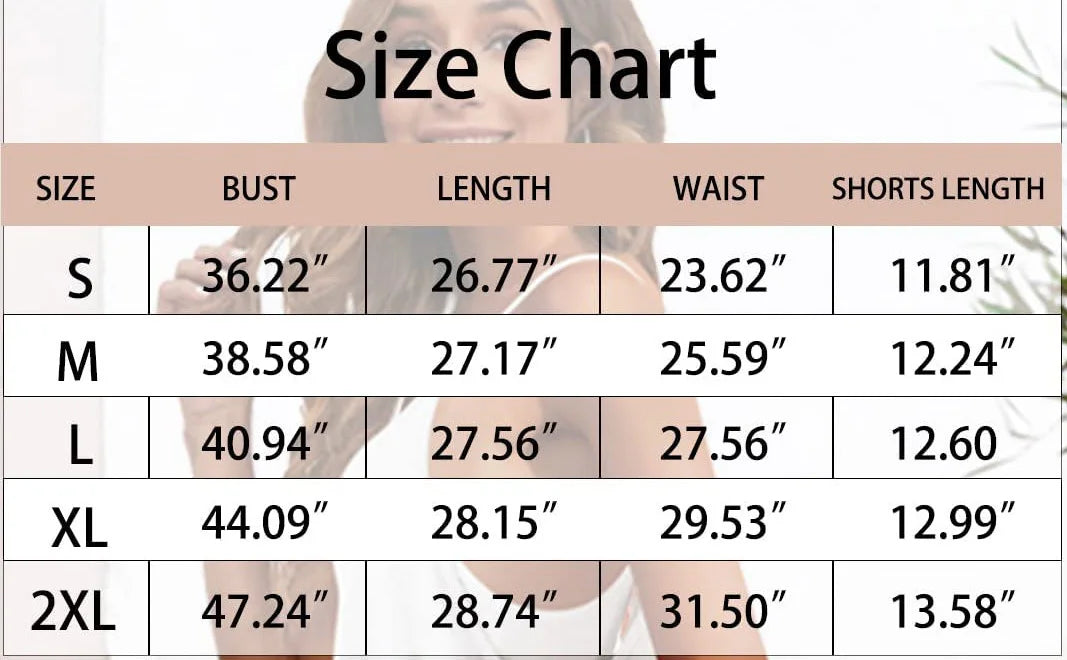 Detailed size chart for Vibez Romper - Summer Romper | Cool & Stylish Vibes, listing measurements for accurate apparel selection.